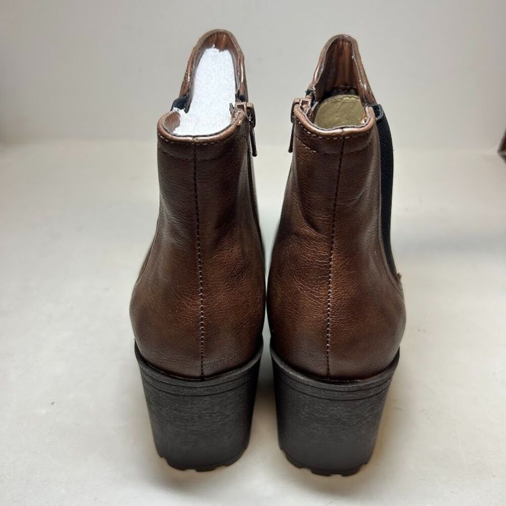 Sun Stone Womens 5.5 M Chocolate Brown Morghan Block Heel Booties NIB OT9 - Picture 4 of 5